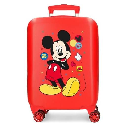 Disney joumma Disney minnie enjoy the day valigia da cabina rossa 33 x 50 x 20 cm rigida abs chiusura a combinazione laterale 28,4 l 2 kg 4 ruote doppie bagaglio a mano, rosso, valigia cabina