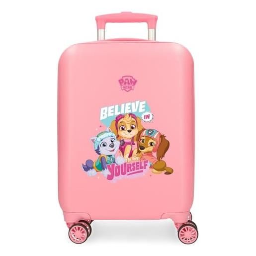 Paw Patrol believe in yourself valigia da cabina rosa 33 x 50 x 20 cm rigida abs chiusura a combinazione laterale 28,4 l 2 kg 4 ruote doppie bagaglio a mano, rosa, valigia cabina
