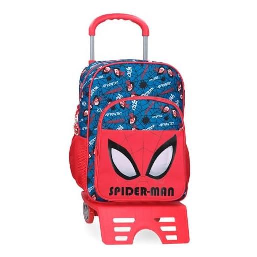 Marvel joumma Marvel spiderman authentic zaino scuola con carrello rosso 30 x 40 x 13 cm poliestere 15,6 l, rosso, zaino scuola con carrello
