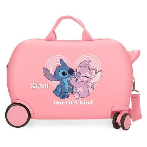 Disney joumma Disney stitch one of a kind valigia per bambini rosa 45 x 31 x 20 cm rigida abs 24,6 l 1,8 kg 4 ruote bagagli mano, rosa, valigia per bambini