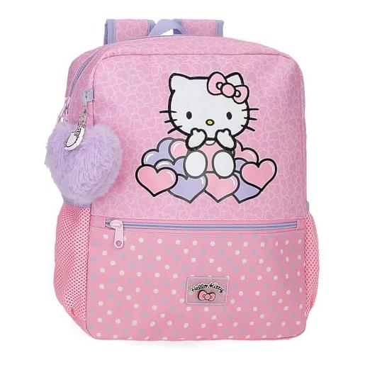 Hello Kitty hearts & dots zaino scuola adattabile a carrello rosa 27 x 33 x 11 cm poliestere 9,8 l, rosa, zaino scuola adattabile a carrello