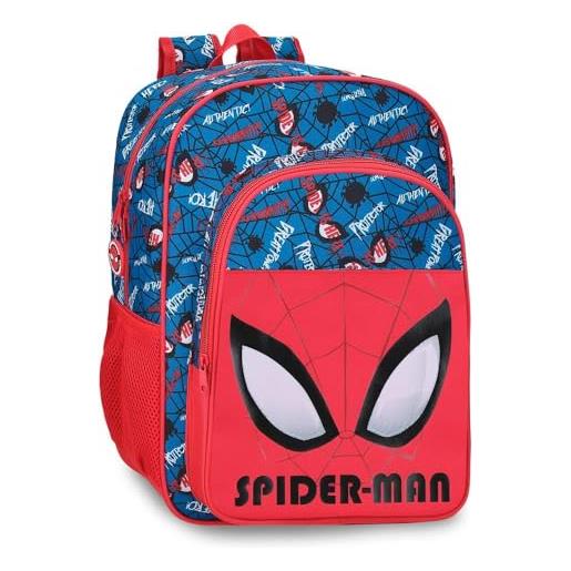 Marvel joumma spiderman authentic zaino scuola adattabile a carrello rosso 30 x 40 x 13 cm poliestere 15,6 l, rosso, zaino scuola adattabile a carrello