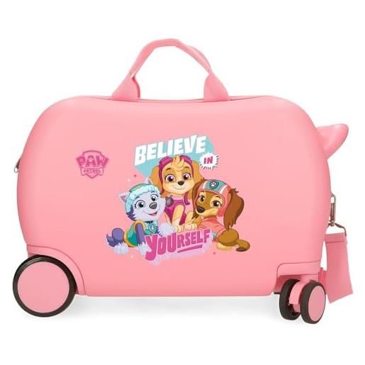 Paw Patrol believe in yourself valigia per bambini rosa 45 x 31 x 20 cm rigida abs 24,6 l 1,8 kg 4 ruote bagagli mano, rosa, valigia per bambini