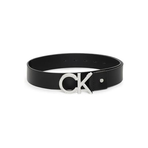 Calvin Klein cintura uomo metal diagonal 3.5 cm cintura in pelle, nero (ck black), 110