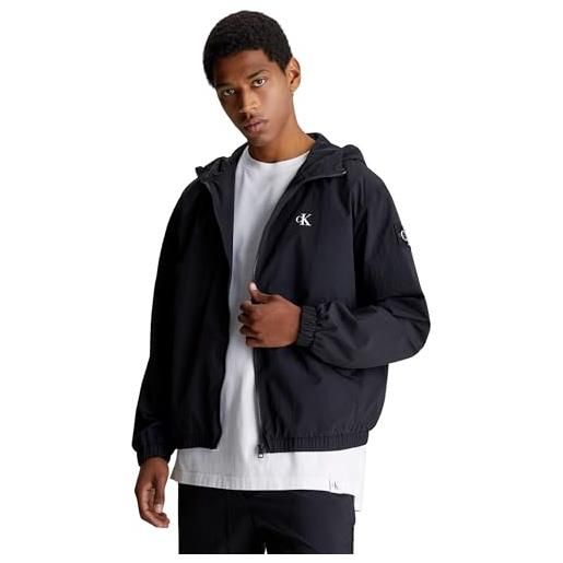 Calvin Klein Jeans giacca uomo windbreaker giacca da mezza stagione, nero (ck black), xxl