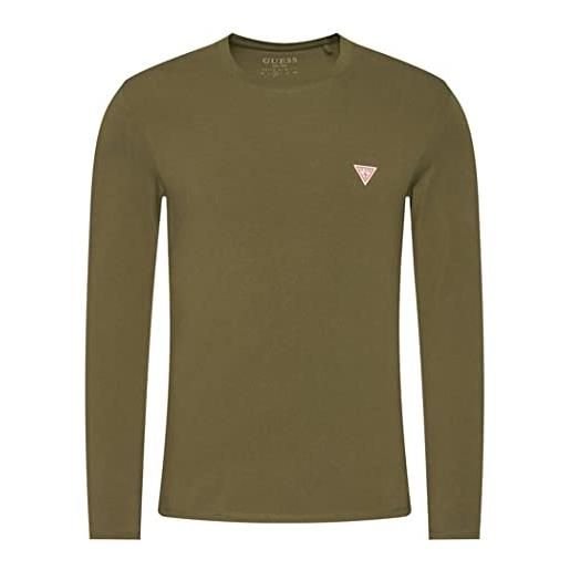 GUESS t-shirt uomo maglia cotone manica lunga sport stretch basic m2yi28j1314 taglia xxl colore principale verde militare