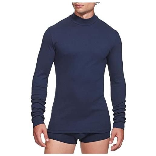 RAGNO lupetto mezzo collo uomo maglia manica lunga caldo e soffice cotone bio articolo u262az bio cotton, 027 bottiglia, xl