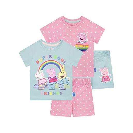 Peppa Pig pigiama corto per ragazze due pacchi multicolore 4-5 anni