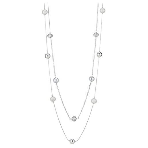 FULU AUTUMN collana lunga in argento per donna con ciondolo a doppia perla di cristallo, gioiello di moda regalo per le donne, perla vetro zinco, perline