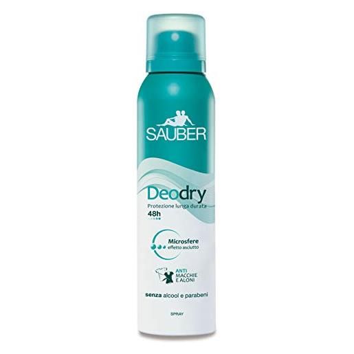 SAUBER set 6 SAUBER deodorante spray deodry 100 ml. Cura del corpo