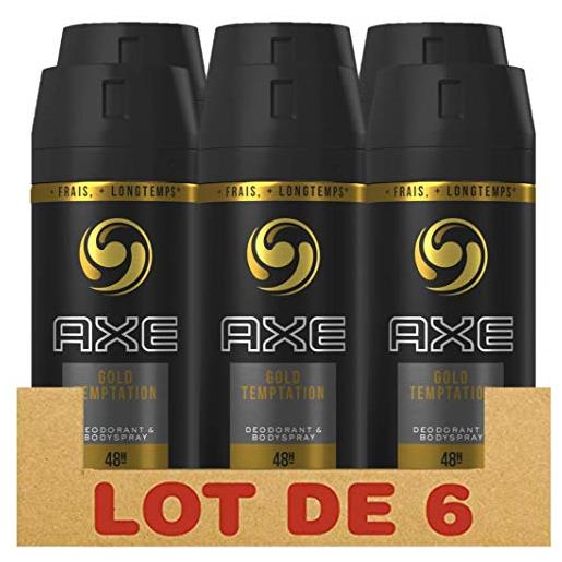 Axe deo spray gold temptation senza alluminio, confezione da 6 pezzi (6 x 150 ml)