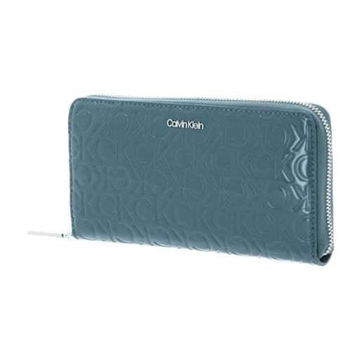 Calvin Klein ck must zip around wallet logo em mono powder blue