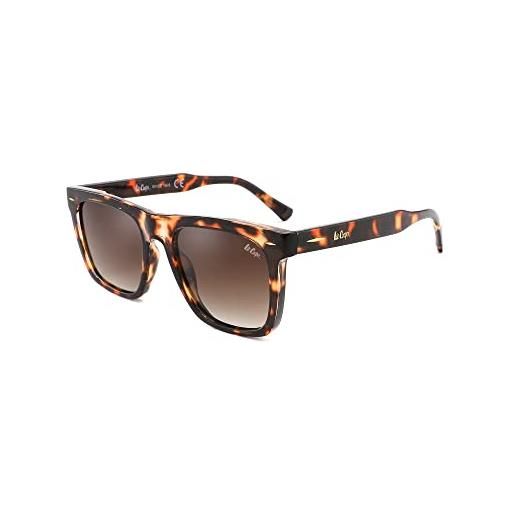 Lee Cooper occhiali da sole classici per uomo donna leggeri protezione uv shades, montatura - demi | lenti - gradiente marrone, one size