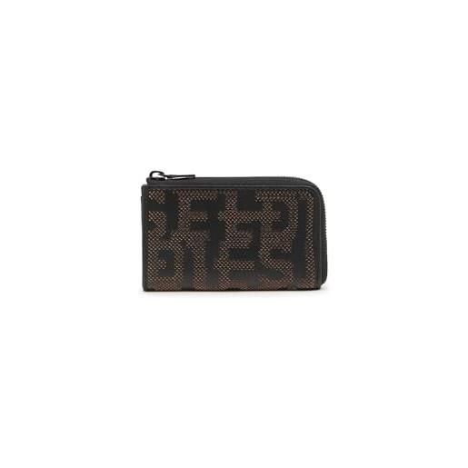 Diesel pc monogram key pouch wallet, accessori da viaggio-portafogli uomo, inchiostro nero, talla única