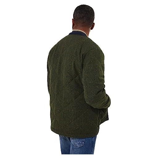 Joe Browns giacca trapuntata in misto lana girocollo casual, verde, m uomo