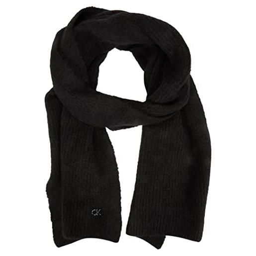 Calvin Klein Jeans calvin klein lux wool scarf 30x180 k50k509705 sciarpe, nero (ck black), os uomo