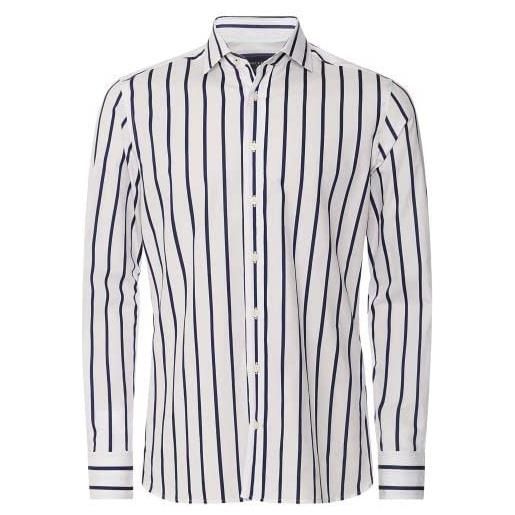 Hackett London bold stripe camicia, white/navy, xs uomo