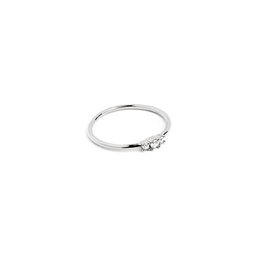 SINGULARU - anello trini spark argento - anello in argento sterling 925 con finitura placcata in rodio - gioielli da donna - varie finiture e misure - misura 16