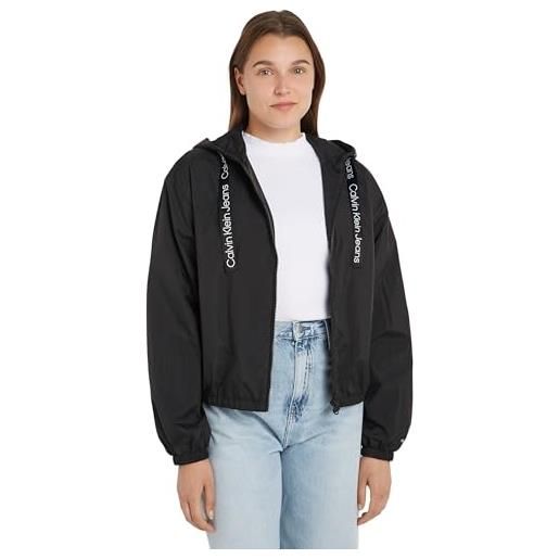 Calvin Klein Jeans giacca donna windbreaker giacca da mezza stagione, nero (ck black), l