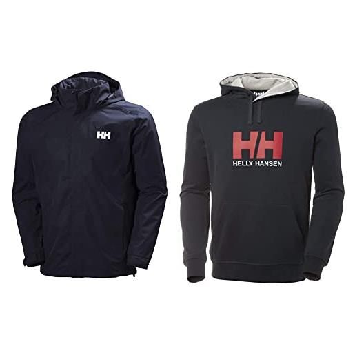Helly Hansen uomo dubliner jacket, blu, l & uomo hh logo hoodie, blu, l