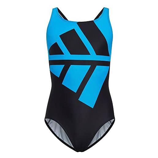 Adidas yg mh suit, costume da nuoto bambina, black/blue rush, 3-4a
