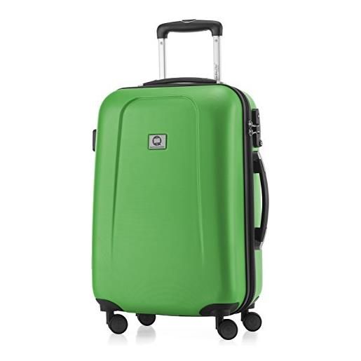 Hauptstadtkoffer - wedding - bagaglio a mano valigia trolley da cabina rigido tsa abs 4 ruote, 55 cm, 42 litri, mela verde