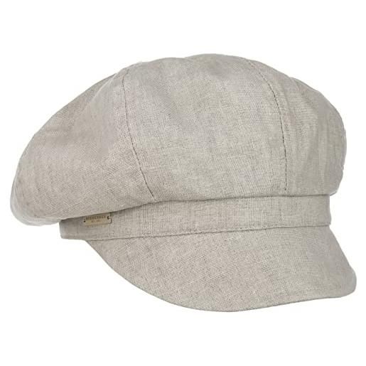 Seeberger berretto newsboy hannah in lino cotton cap taglia unica - grigio