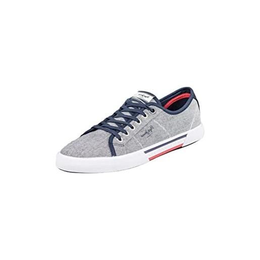 Pepe Jeans brady men, scarpa da ginnastica uomo, blu (blu chambray), 44 eu