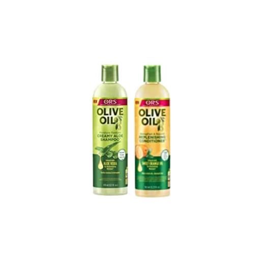 ORS shampoo idratante senza solfati all'olio di oliva 370 ml con balsamo nutriente e nutriente 362 ml