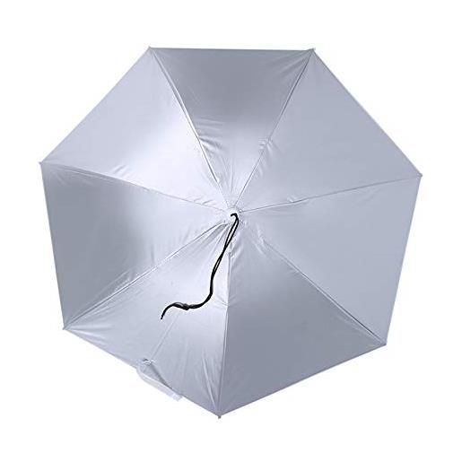 plplaaoo ombrello a mani libere da 30, cappello ombrello, 3 pollici per adulti e bambini, protezione solare antivento ombrello montato sulla testa ombrello pieg