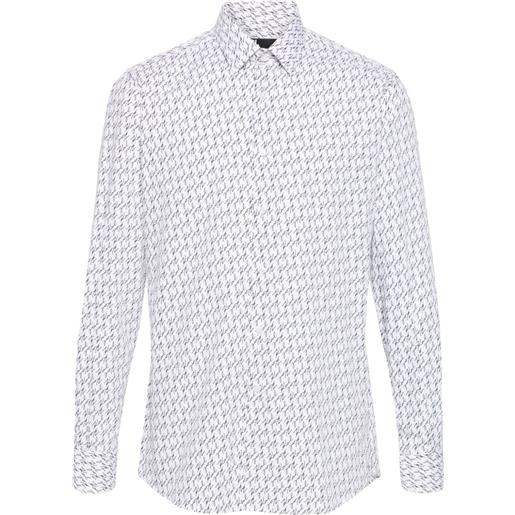 Karl Lagerfeld camicia con stampa ff karligraphy - bianco