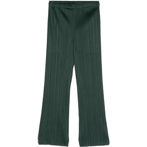 Pleats Please Issey Miyake pantaloni slim plissé - verde