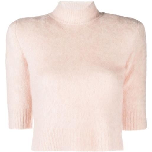Sportmax maglione corto a collo alto - rosa