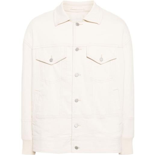 CROQUIS giacca denim con colletto classico - bianco
