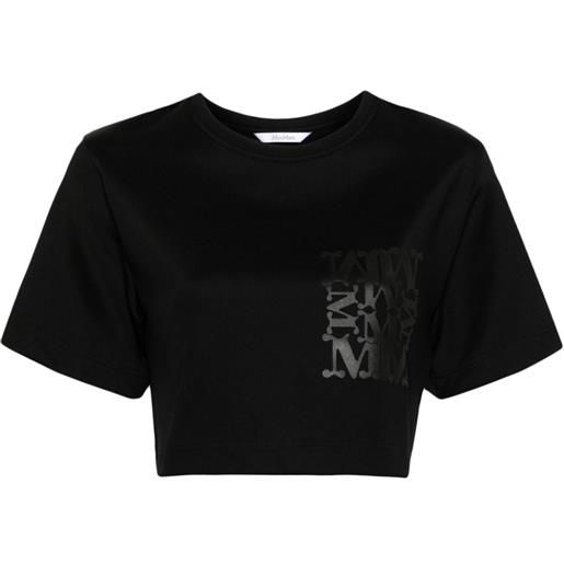 Max Mara t-shirt crop con stampa - nero