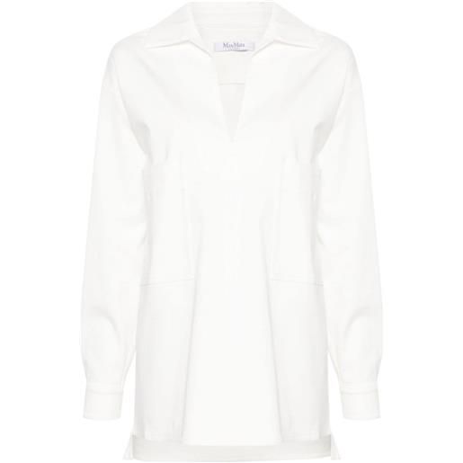 Max Mara giacca-camicia con scollo a v - bianco