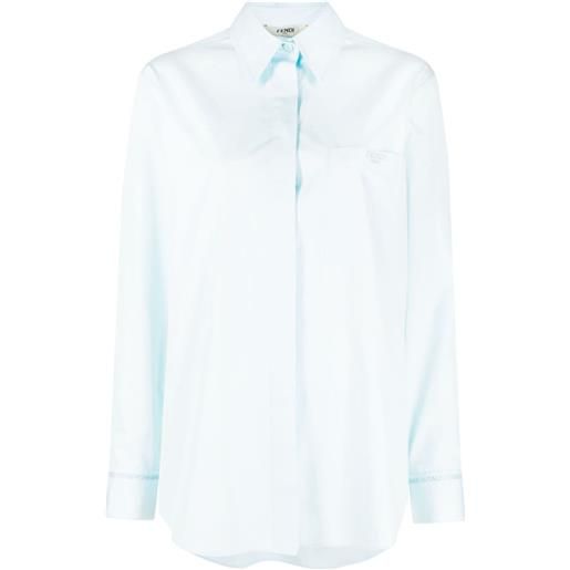 FENDI camicia con ricamo - blu