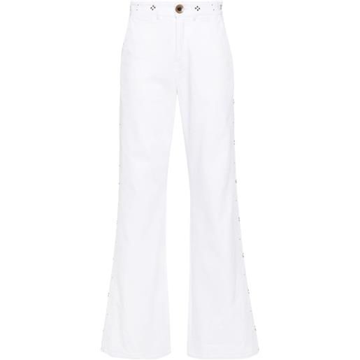Wales Bonner jeans dritti con borchie - bianco
