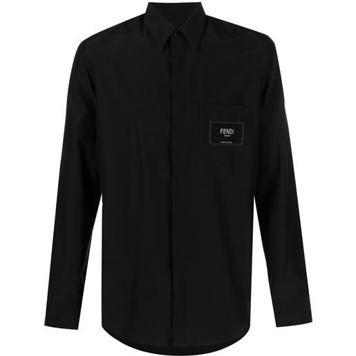 FENDI camicia con applicazione - nero