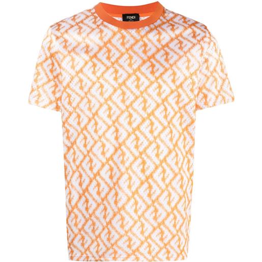 FENDI t-shirt con monogramma - arancione