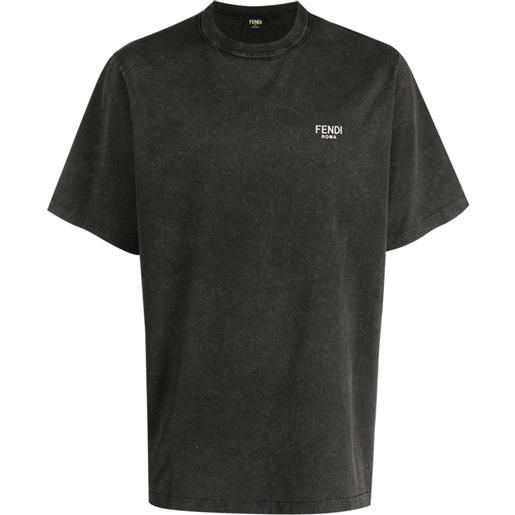 FENDI t-shirt con logo goffrato - nero