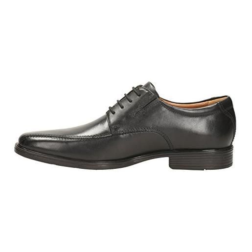Clarks tilden walk, scarpe stringate uomo, black leather, 41.5 eu