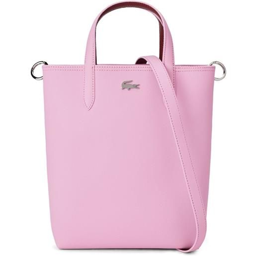 Lacoste borsa tote con placca logo - rosa