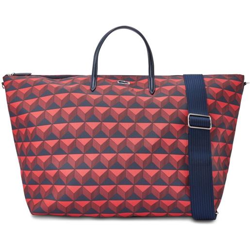 Lacoste borsa tote con stampa geometrica - rosso