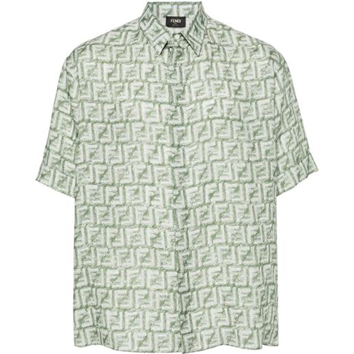 FENDI camicia con motivo ff - verde