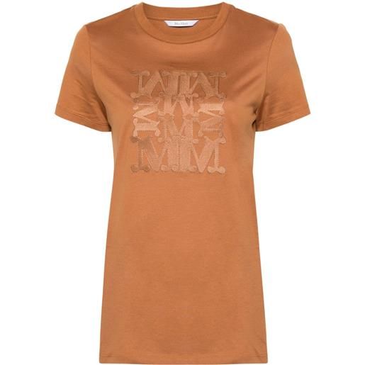 Max Mara t-shirt con applicazione taverna - marrone