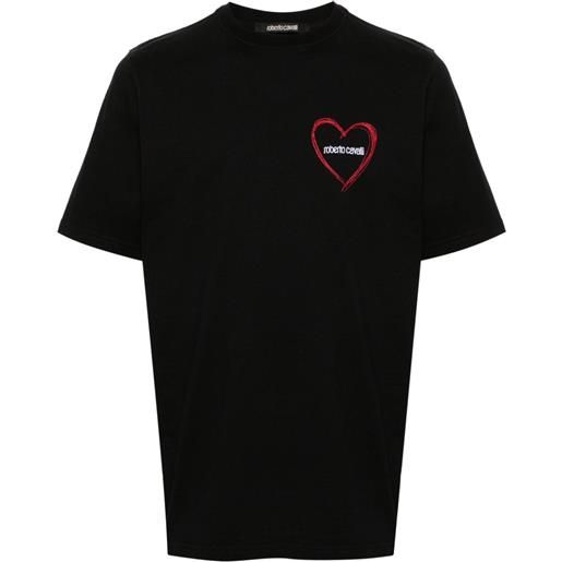 Roberto Cavalli t-shirt con ricamo - nero