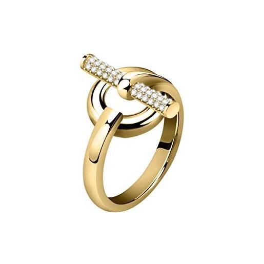 Morellato anello da donna, collezione abbraccio, in acciaio, cristalli - sauc09, única, metallo, nessuna pietra preziosa