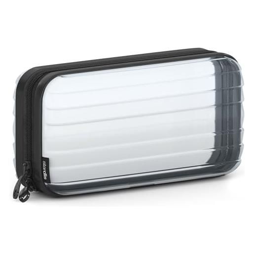 stardis trousse per cosmetici con guscio rigido, da donna, da uomo, da toilette a forma di valigia, impermeabile, mini valigetta per donne, uomini, bambini, trasparente, s, beauty case