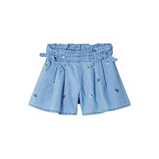 Mayoral shorts jeans bambina con ricami bambina chiaro 3908 5a